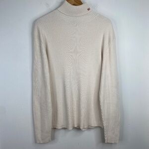 VTG Polo Ralph Lauren Ribbed Turtleneck Sweater XXL Embroidered Flag Old Money